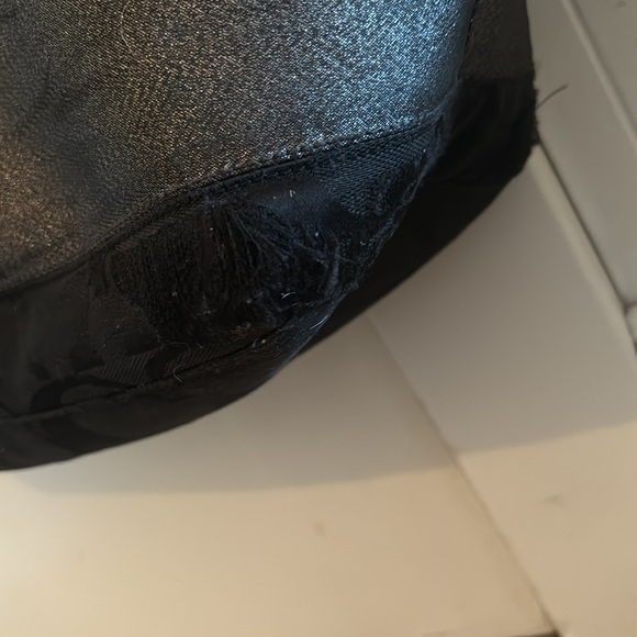 Loved Coach Tote Monogram Signature Stripe Big Shoulder Bag: Black Silver - Picture 6 of 16